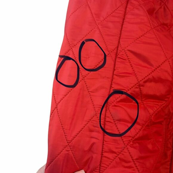 Barbour Jacket Cavalary Polarquilt Red Womens 8 *Flaws* - Picture 13 of 13